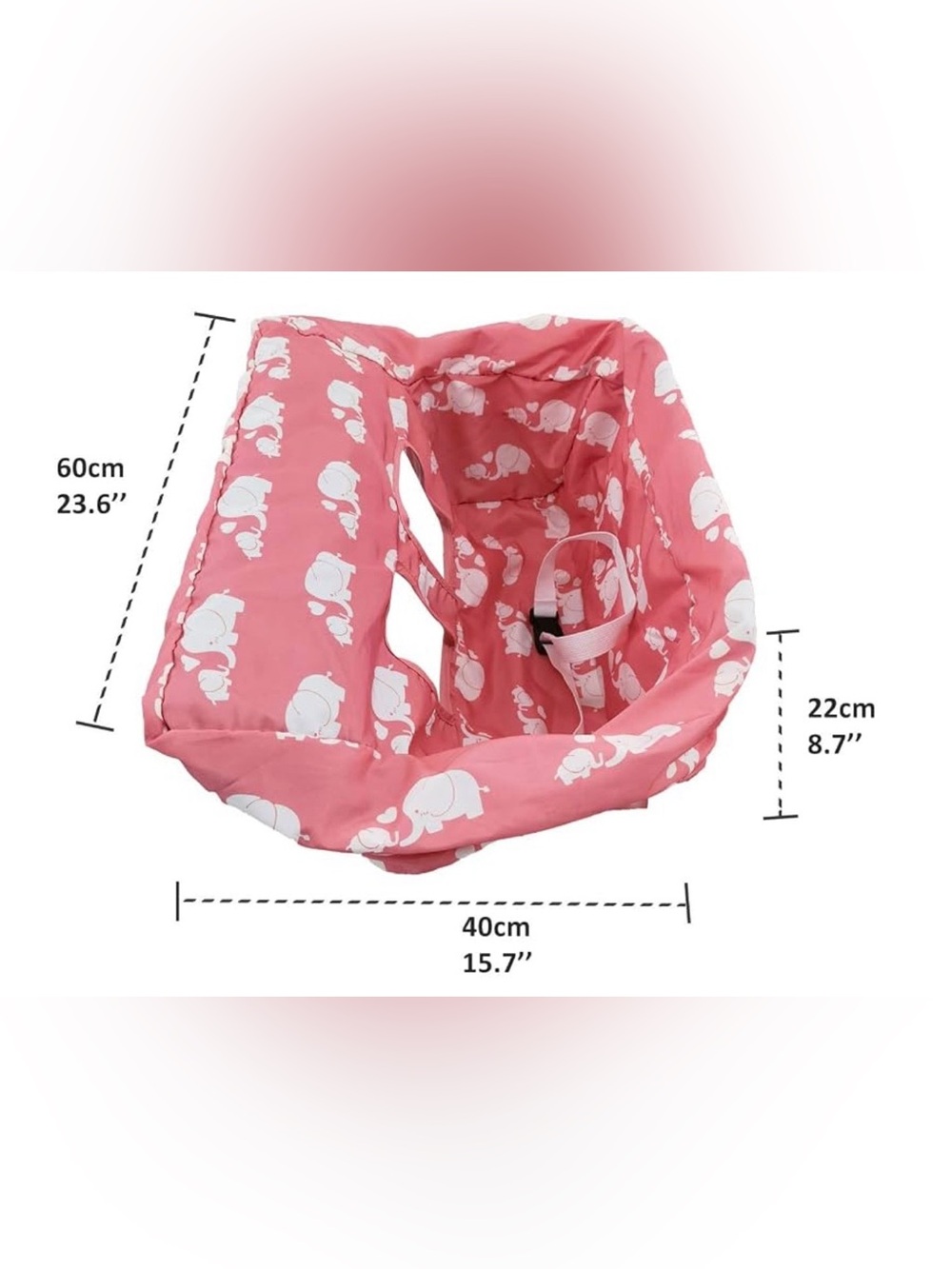 Shopping Cart cover with White Elephant Print